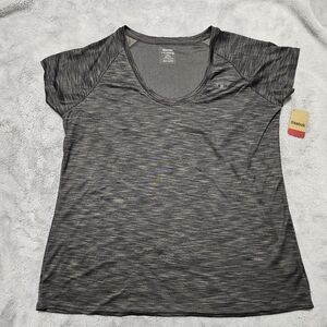 Reebok Charcoal and Black Women's Tee